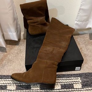 J Crew Suede Over the Knee boots size 8 rich walnut
